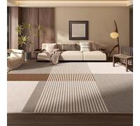 GUGJHFVH Tappeto Salotto Corridoio Cameretta Lavabile Con Fondo antiscivolo Tappeto a Pelo Corto Moderno Geometrico Marrone, 120 x 170 cm