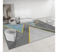 GUGJHFVH Tappeto Salotto Corridoio Cameretta Lavabile Con Fondo antiscivolo Tappeto a Pelo Corto Moderno Geometrico Grigio, 120 x 170 cm