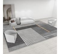 GUGJHFVH Tappeto Salotto Corridoio Cameretta Lavabile Con Fondo antiscivolo Tappeto a Pelo Corto Moderno Geometrico Grigio, 120 x 170 cm