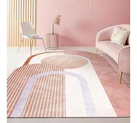 GUGJHFVH Tappeto Salotto Corridoio Cameretta Lavabile Con Fondo antiscivolo Tappeto a Pelo Corto Moderno Patchwork Geometrico Rosa, 120 x 170 cm