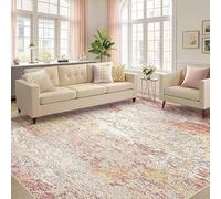 GUGJHFVH Tappeto Salotto Corridoio Cameretta Lavabile Con Fondo antiscivolo Tappeto a Pelo Corto Stile Inchiostro Moderno Rosso Chiaro, 120 x 170 cm
