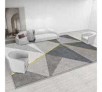 GUGJHFVH Tappeto Salotto Pelo Corto antiscivolo Facile Manutenzione Moderno Geometrico Grigio, 160 x 190 cm