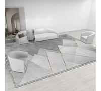 GUGJHFVH Tappeto Salotto Pelo Corto antiscivolo Facile Manutenzione Moderno Geometrico Grigio, 160 x 190 cm