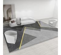 GUGJHFVH Tappeto Salotto Pelo Corto antiscivolo Facile Manutenzione Moderno Geometrico Grigio, 160 x 190 cm