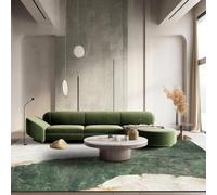 GUGJHFVH Tappeto Salotto Pelo Corto Tappeto Camera da Letto Lavabile, Tappeti Grandi antiscivolo Morbido Stampa Moderna In Marmo Grigio Verde, 150 x 200 cm