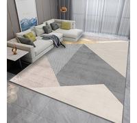 GUGJHFVH Tappeto Salotto Pelo Corto Tappeto Camera da Letto Lavabile, Tappeti Grandi antiscivolo Morbido Moderno Geometrico Grigio, 150 x 200 cm