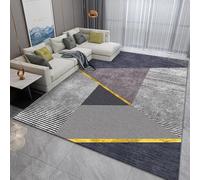 GUGJHFVH Tappeto Salotto Pelo Corto Tappeto Camera da Letto Lavabile, Tappeti Grandi antiscivolo Morbido Moderno Geometrico Grigio, 150 x 200 cm