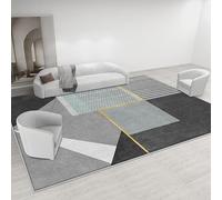 GUGJHFVH Tappeto Soggiorno Corridoio, Lavabile antiscivolo Cameretta Ufficio Palestra Moderno Geometrico Grigio, 80 x 180 cm