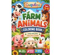 Guguboo Farm Animals Coloring Book: Learn and Color Cute Farm Friends