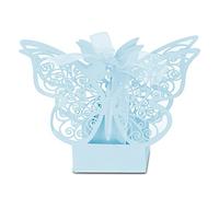 Gugxiom 100 Pezzi Scatole Bomboniere per Feste di Nozze, Farfalle Bomboniere con Nastro, Scatole Bomboniere per Caramelle, per Bomboniere Bomboniere per Feste di Compleanno