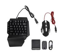 Gugxiom Combo Tastiera e Mouse da Gioco con una Sola Mano, Combo Mouse Retroilluminato RGB con Convertitore, Supporto per Telefono Regolabile, Combo Gioco Mobile 4 in 1 per IOS per,