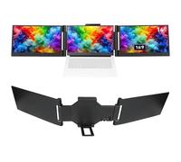 Gugxiom Estensione per Schermo di Laptop da 14,1 Pollici, Pieghevole, con Doppio Monitor 1920x1080 e Supporto Integrato per Laptop da 13 a 17,3 Pollici (Spina europea)