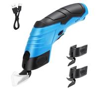 Gugxiom Forbici Elettriche,Forbici Elettriche per Tessuti con 2 Lame Sostituibili,Forbici Elettricista per Il Taglio di Tessuti/Pelle/Tappeti/Cartone