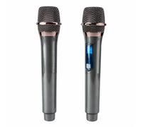 Gugxiom Microfonico Wireless UHF 1 per 2, Microfono per Karaoke Dal Suono Chiaro, Microfono UHF Dinamico Senza Fili con Batteria da 800 MAh per Canti Domestici All'aperto