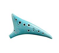 Gugxiom Ocarina in Ceramica Dolomite con 12 Fori e Coda Deformata e Custodia Protettiva - Strumento Musicale con un Suono Meraviglioso per gli Amanti della Musica (cielo blu)