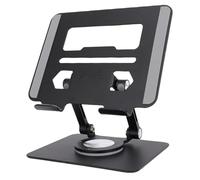 Gugxiom Porta del Supporto per Tablet per la Scrivania con Accessori a Doppia Basta in Alluminio Rotante a 360 ° Accessori per Ufficio a Casa Regolabile, per Dispositivi da 5,8-12,9 (BLACK)