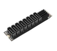 Gugxiom Scheda di Espansione M.2 M Key a 8 Porte Serial ATA3.0 Adattatore PCIe 3.0 X2 Key con Raffreddamento Migliorato per Alloggiamenti NVMe