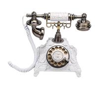Gugxiom Telefono di Rete Fissa Vintage retrò, Telefono per gli Ospiti Audio da 32 GB, Telefono con Quadrante Vecchio Stile con Registrazione dei Messaggi Vocali per Matrimoni e Ricordi (WHITE)