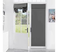 Gugxiom Tenda per porta anteriore, 66 x 173 cm, tenda per porta francese, con fascia, per porta anteriore, per soggiorno, bagno (grigio)
