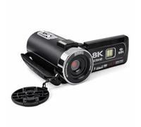 Gugxiom Videocamera 8K Registrazione 64MP con Touch Screen da 3 Pollici e Zoom Digitale 18X, Videocamera con Luce di Riempimento a LED per di Viaggio per Uso Familiare