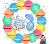GUHAOOL 15 palloncini ad acqua in silicone, con sacca a rete, bomba d'acqua, riutilizzabili, per battaglie d'acqua, piscina, spiaggia e attività familiari