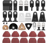 GUHAOOL Accessori per Utensili Oscillanti,110PCS Lame Utensile Multifunzione,Set di Lame Oscillanti, Accessori Lame per Seghe Strumenti Oscillanti,Accessori Multitool per Legno,Plastica e Metallo Lame