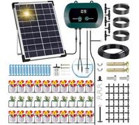 GUHAOOL Irrigazione Automatica Energia Solare, Sistema Automatico di Irrigazione del Giardino con Timer e Tubo Lungo 35M, Set di Irrigazione a Goccia per Piante in Vaso in Soggiorno, Patio, Balcone