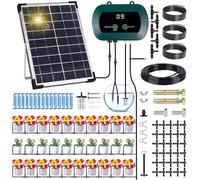GUHAOOL Irrigazione Automatica Energia Solare, Sistema Automatico di Irrigazione del Giardino con Timer e Tubo Lungo 35M, Set di Irrigazione a Goccia per Piante in Vaso in Soggiorno, Patio, Balcone