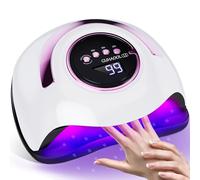 GUHAOOL Lampada Unghie UV LED, 180W Fornetto Unghie Può Curare Rapidamente, con 4 Timer 10s/30s/60s/99s,Sensore Di Avvio Automatico, LCD Display Lampada per unghie per Gel Nail Polish Light, Bianco