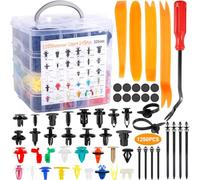 GUHAOOL Rivetti Plastica Auto,1250 Pezzi Clip di Fissaggio per Auto,Rvetti Plastica con Strumenti Rimozione Fissaggio e Cuscinetti di Spugna,Universali Rivetti in Plastica per Auto Carrozzeria Interni