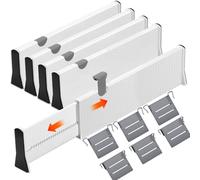 GUHAOOL Set di 4 Separatori per Cassetti da Cucina, Organizer Cassetti Bagno Cucina, Divisori per Cassetti Regolabili, Estensibili da 37,5-54CM, Divisori Cassetti Per Cucina, Camera da Letto, Ufficio