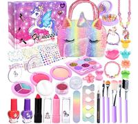 GUHAOOL Set Trucchi Bambina, 36 Pezzi Sicuro, Atossico e Lavabile, Valigetta Anallergica, Trousse per Giochi, Regalo Natale Compleanno 5-11 Anni