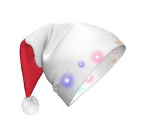 GUHAOT Cappello natalizio con stampa di bandiera di Singapore, cappello da Babbo Natale con 3 modalità di illuminazione, cappello natalizio per feste in costume