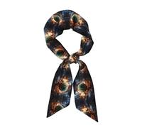 GUHAOT Chic & Elegante Olio su Tela Fiori Stampato Sciarpa Raso per Capelli & Borsa - Sofisticato Accessorio Donna, Tennis con febbre fulmin, Etichettalia unica