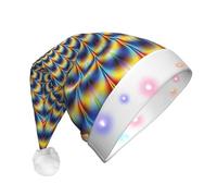 GUHAOT Spirale illusione ottica gif stampa cappello di Natale cappello di Babbo Natale LED, 3 modalità di illuminazione copricapo di Natale, cappello di Natale del partito del costume