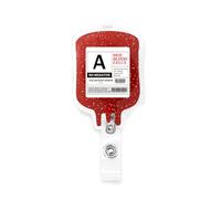 GUHEXIA Porta biglietti da visita con clip per porta badge a forma di sacca di sangue unica, materiale acrilico, ideale per infermieri, medici e personale ospedaliero