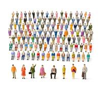 GUHIRALONA 100 mini ornamenti modello umano 1:75, seduti e in piedi, mini figure in plastica per layout architettonico e decorazione della scena