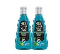Guhl Confezione Risparmio da Uomo Piena e Forte - 2 x Shampoo da 250 ml - per Capelli Sottili - con Luppolo e Caffeina