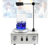 GUHPZA Agitatore Magnetico Riscaldante, Piccolo Agitatore Elettromagnetico, capacità di Agitazione 1000 Ml, 0-2400 Giri/Min, Agitazione con Doppio Controllo della Temperatura, Adatto per