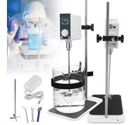 GUHPZA Agitatore Sopraelevato, Miscelatore da Laboratorio, velocità Variabile, con Sensore di Sicurezza + Asta di Agitazione dal Design Dritto, per Laboratorio,10l