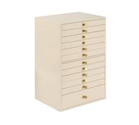 GUHPZA Portagioie Alto da Donna con 12 Cassetti per Gioielli Grandi E Piccoli, Organizer per Orologi, Orecchini, Collane, Anelli, Bracciali