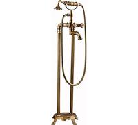 GUHPZA Rubinetto per Vasca da Bagno con Doccetta, Antico Rubinetto per Vasca da Bagno, Miscelatore per Vasca A Doppia Maniglia, Rubinetto per Vasca in Ottone, Rubinet,Style a