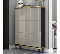 GUHPZA Scarpiera, Scarpiera con ante, ripiani regolabili, mobiletto d'ingresso (Grigio-19,7" x 6,7" x 47,2")