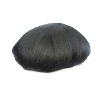 GUHPZA Sistemi di Sostituzione dei Capelli per Uomo, Protesi N. 1B, Toupet Nero Sporco per Uomo, Sistema di Sostituzione dei Capelli Veri, Parrucchino in Pizzo Frances,off Black-6x9