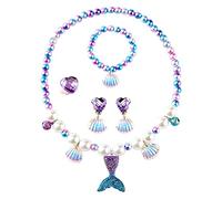 Guhun, collana con ciondolo a forma di coda di pesce con paillettes, 5 pezzi