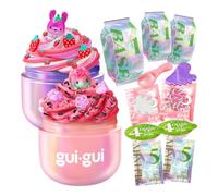 Gui Gui Fruity Glow - Kit di slime profumati a nuvola e burro, 2 strumenti di bellezza di alta qualità, Gua Sha e paletta, rituale di bellezza in 5 passaggi, statuetta da collezione