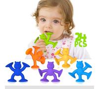 Guibola Giochi Bagnetto Neonato, Giocattolo a Ventosa in Silicone, Giocattolo Sensoriale Montessori per bambini oltre i 18 mesi, Giocattoli da viaggio, Giocattoli sensoriali per l'autismo (24pezzi)