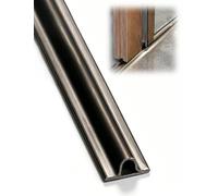 Guida a pavimento T-type per porta scorrevole, guida inferiore acciaio inox | Autoadesivo, senza ferramenta, per ante di credenza divisori di stanza librerie, 3 colori(Black,170 cm/66.9 in)