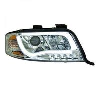 Guida a Sinistra Proiettore Fari Coppia Barra Luci LED DRL Clear Cromo Audi