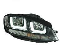 Guida a Sinistra Proiettore LED DRL Fari Paio Trasparente Nero Striscia VW Golf